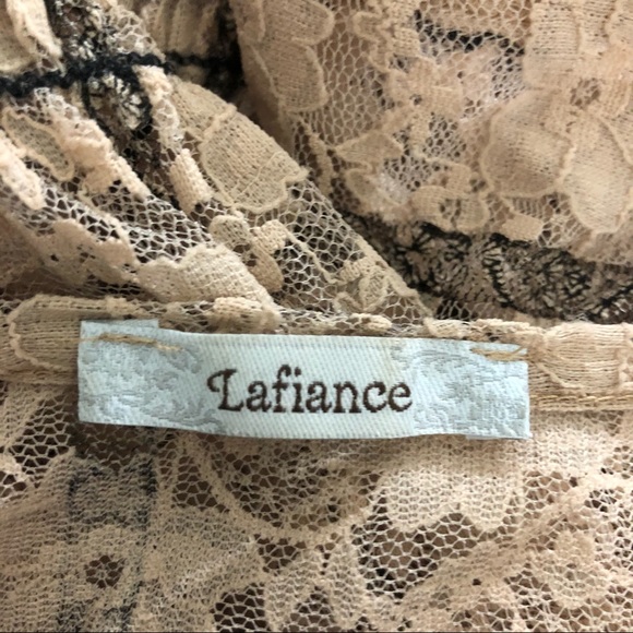 LAFIANCE WOMENS SHEER LACE BATWING TOP SZ MED - Picture 5 of 6